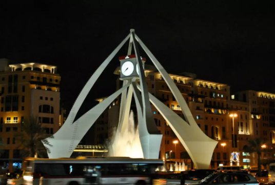 The Deira Clocktower, also known as the Dubai Clocktower, is a historical landmark located in the Deira district of Dubai, United Arab Emirates. The Clocktower was built in the 1960s and is one of the oldest structures in the city